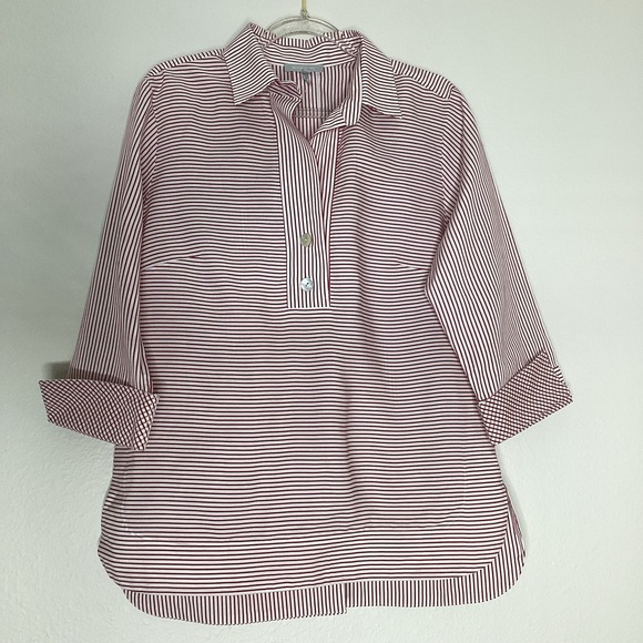 Hinson Wu Tops - Hinson Wu Aileen Popover Top Red Stripes 3/4 Sleeves Sz 2(S)